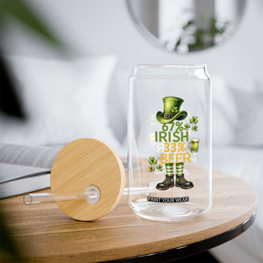 67 Irish 33 Beer Glass Can Funny Six Seven Leprechaun Drinking Beer Lover TS14 Print Your Wear