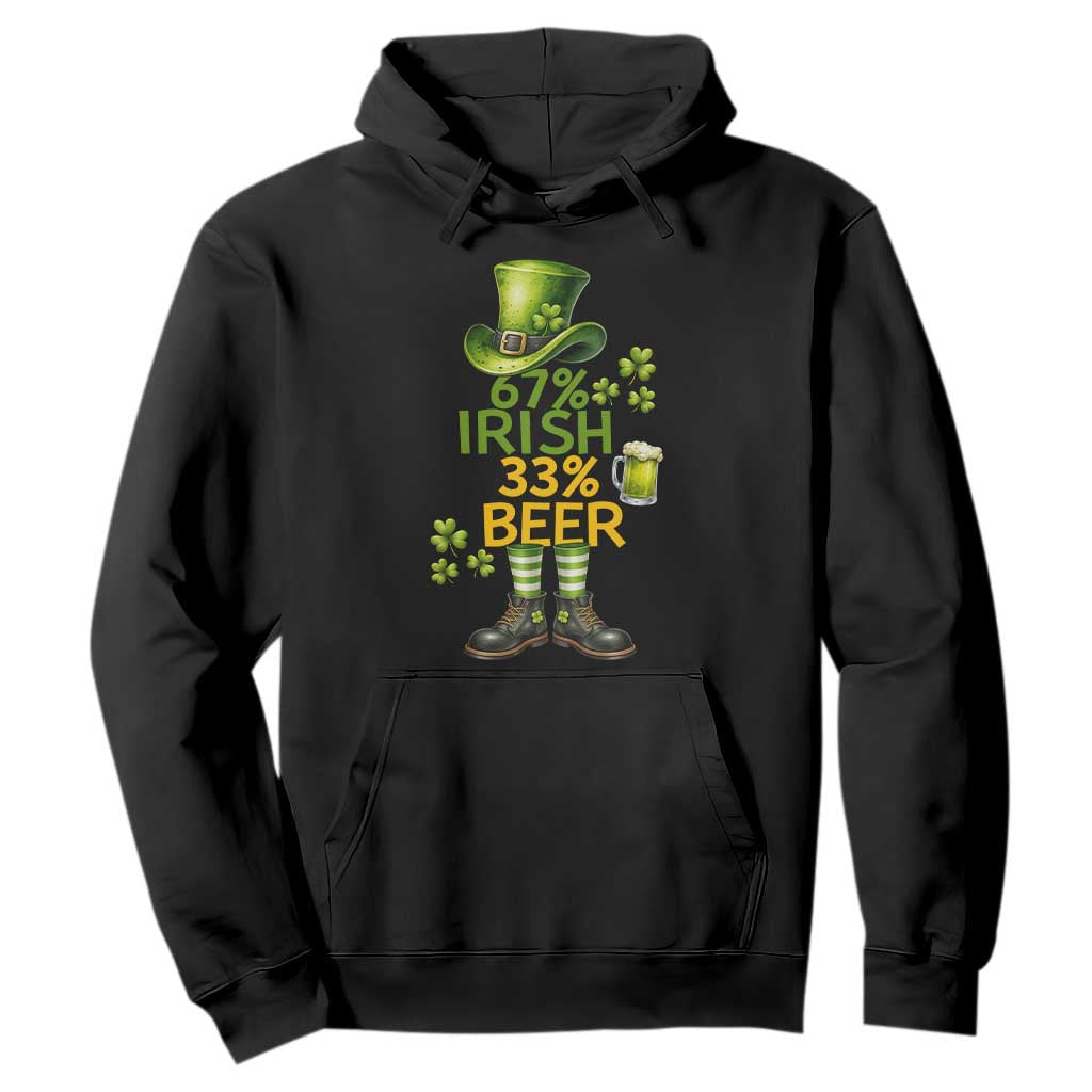 67 Irish 33 Beer Hoodie Funny Six Seven Leprechaun Drinking Beer Lover TS14 Black Print Your Wear