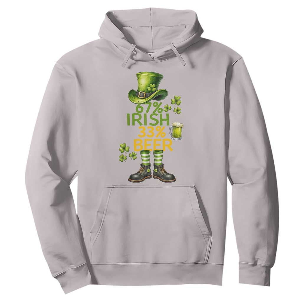 67 Irish 33 Beer Hoodie Funny Six Seven Leprechaun Drinking Beer Lover TS14 Ice Gray Print Your Wear