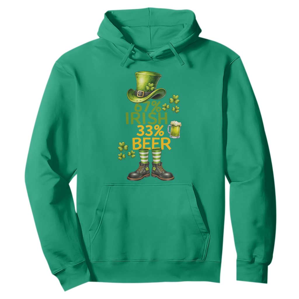 67 Irish 33 Beer Hoodie Funny Six Seven Leprechaun Drinking Beer Lover TS14 Irish Green Print Your Wear
