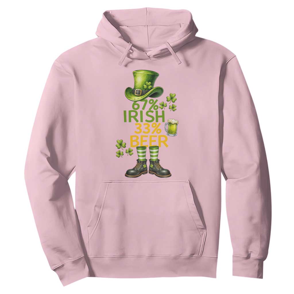 67 Irish 33 Beer Hoodie Funny Six Seven Leprechaun Drinking Beer Lover TS14 Light Pink Print Your Wear