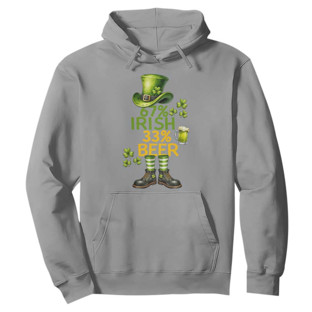 67 Irish 33 Beer Hoodie Funny Six Seven Leprechaun Drinking Beer Lover TS14 Sport Gray Print Your Wear