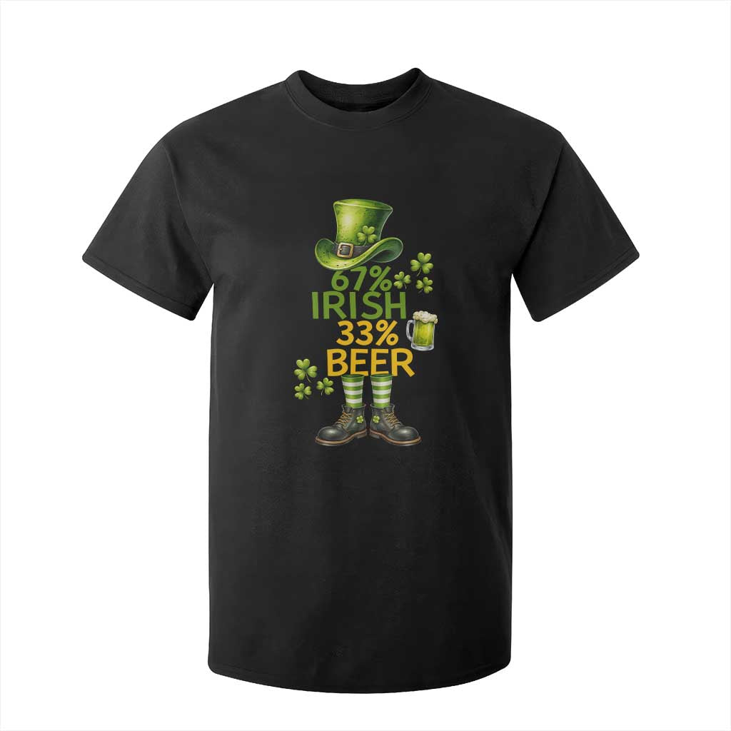 67 Irish 33 Beer T Shirt For Kid Funny Six Seven Leprechaun Drinking Beer Lover TS14 Black Print Your Wear