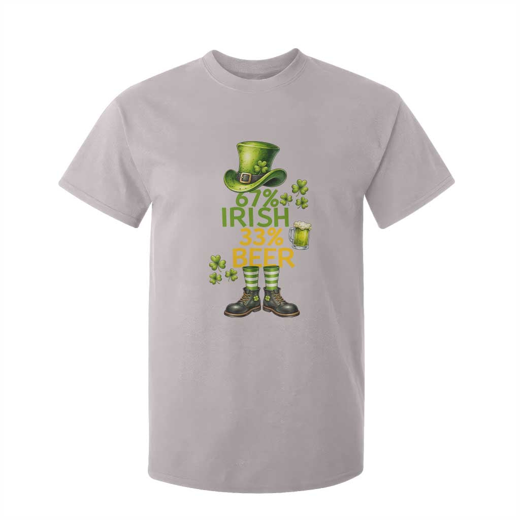 67 Irish 33 Beer T Shirt For Kid Funny Six Seven Leprechaun Drinking Beer Lover TS14 Ice Gray Print Your Wear