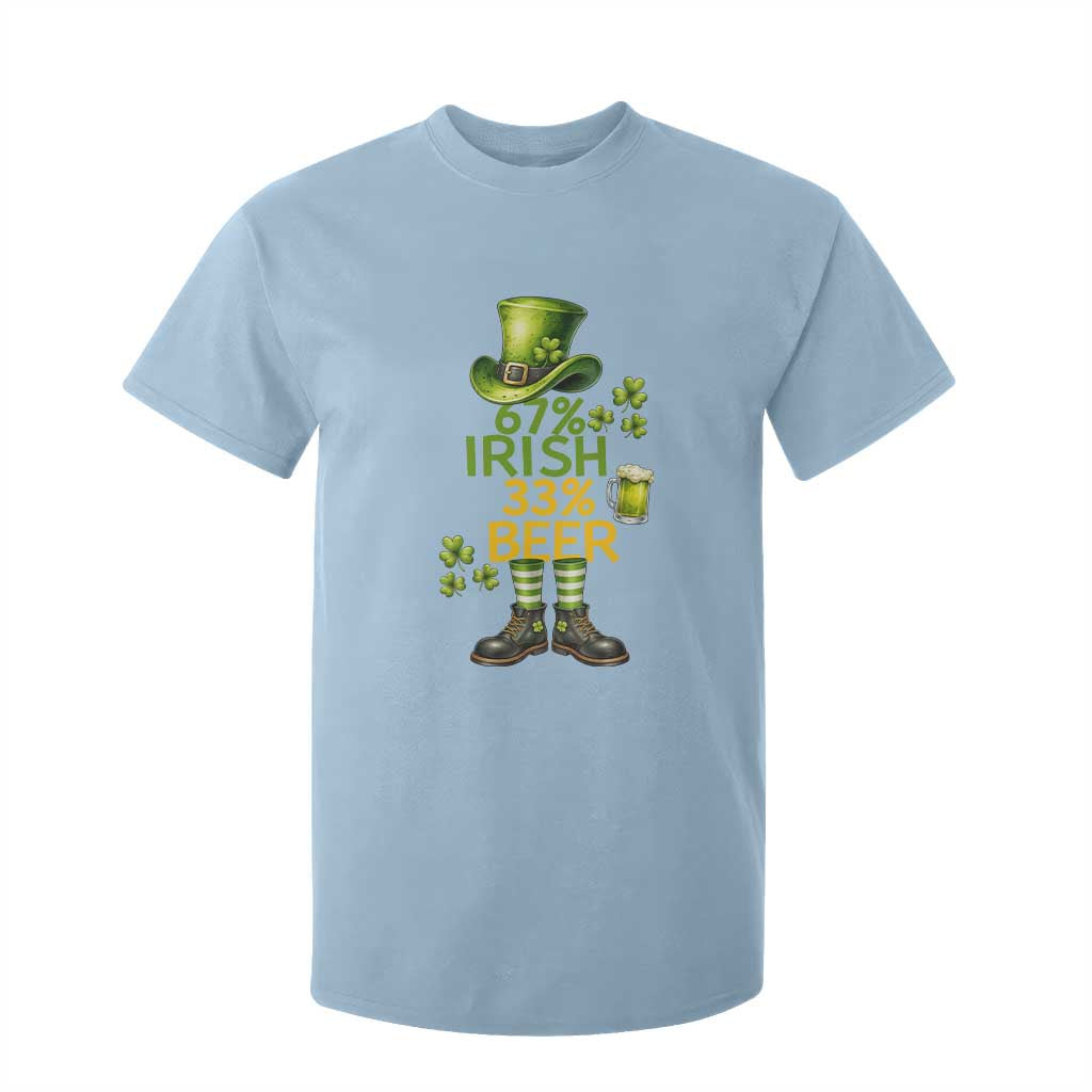 67 Irish 33 Beer T Shirt For Kid Funny Six Seven Leprechaun Drinking Beer Lover TS14 Light Blue Print Your Wear
