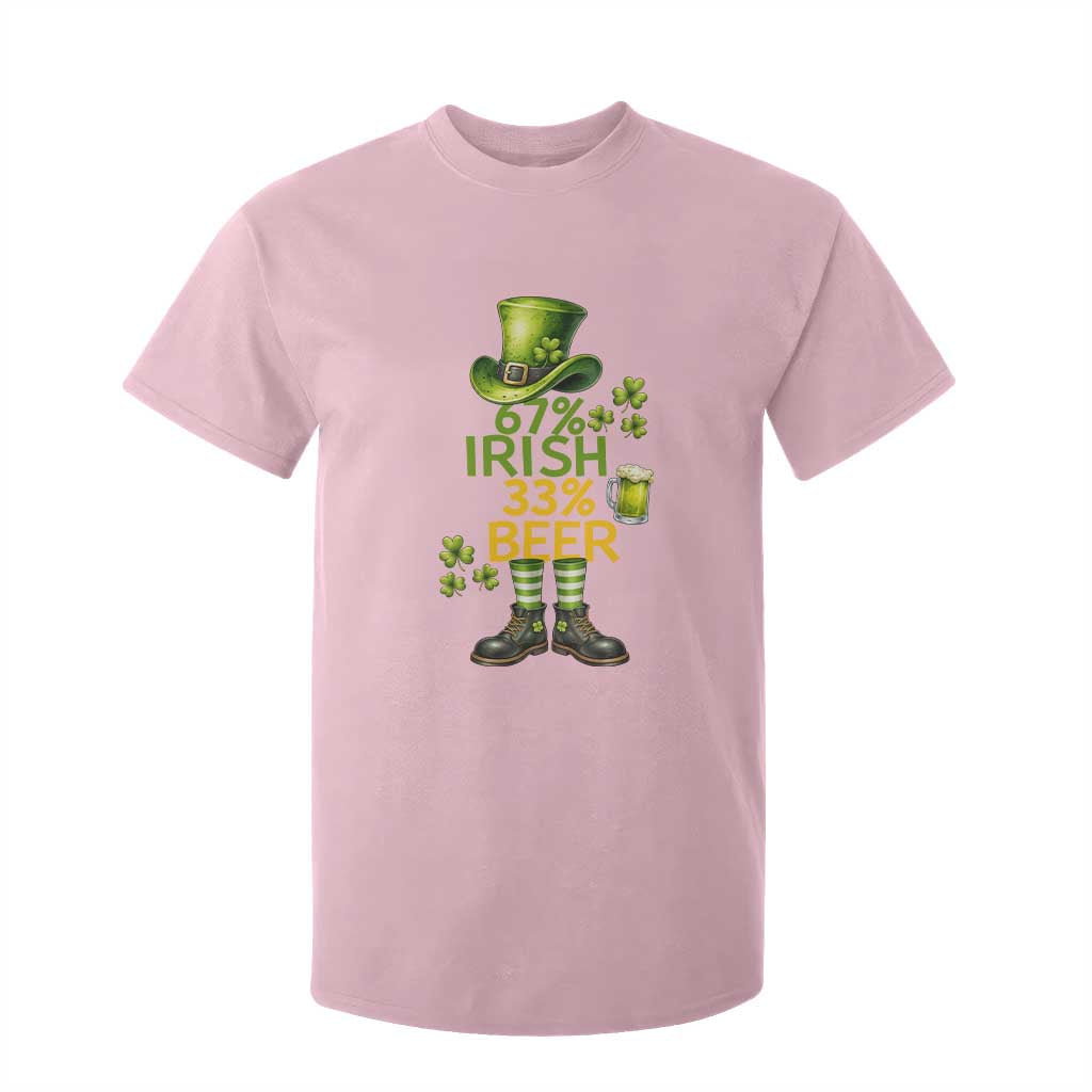 67 Irish 33 Beer T Shirt For Kid Funny Six Seven Leprechaun Drinking Beer Lover TS14 Light Pink Print Your Wear