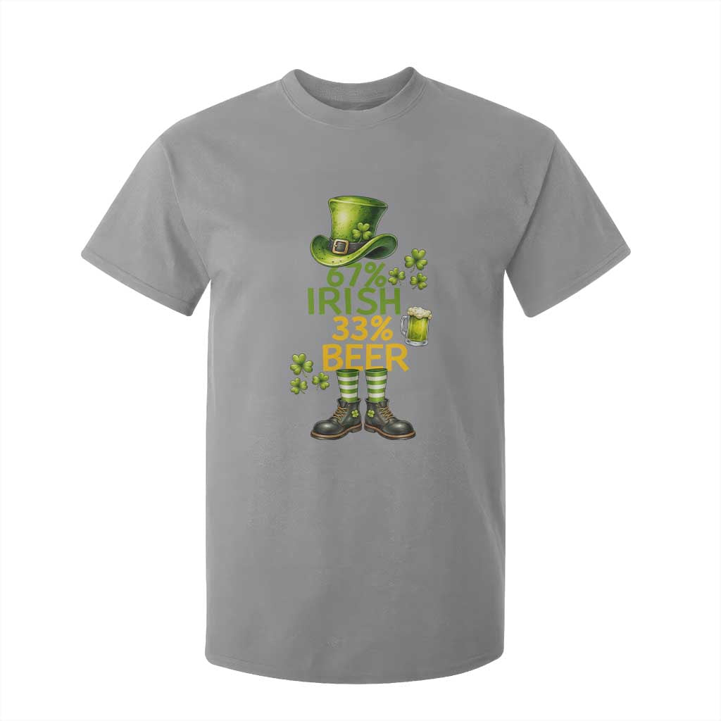 67 Irish 33 Beer T Shirt For Kid Funny Six Seven Leprechaun Drinking Beer Lover TS14 Sport Gray Print Your Wear