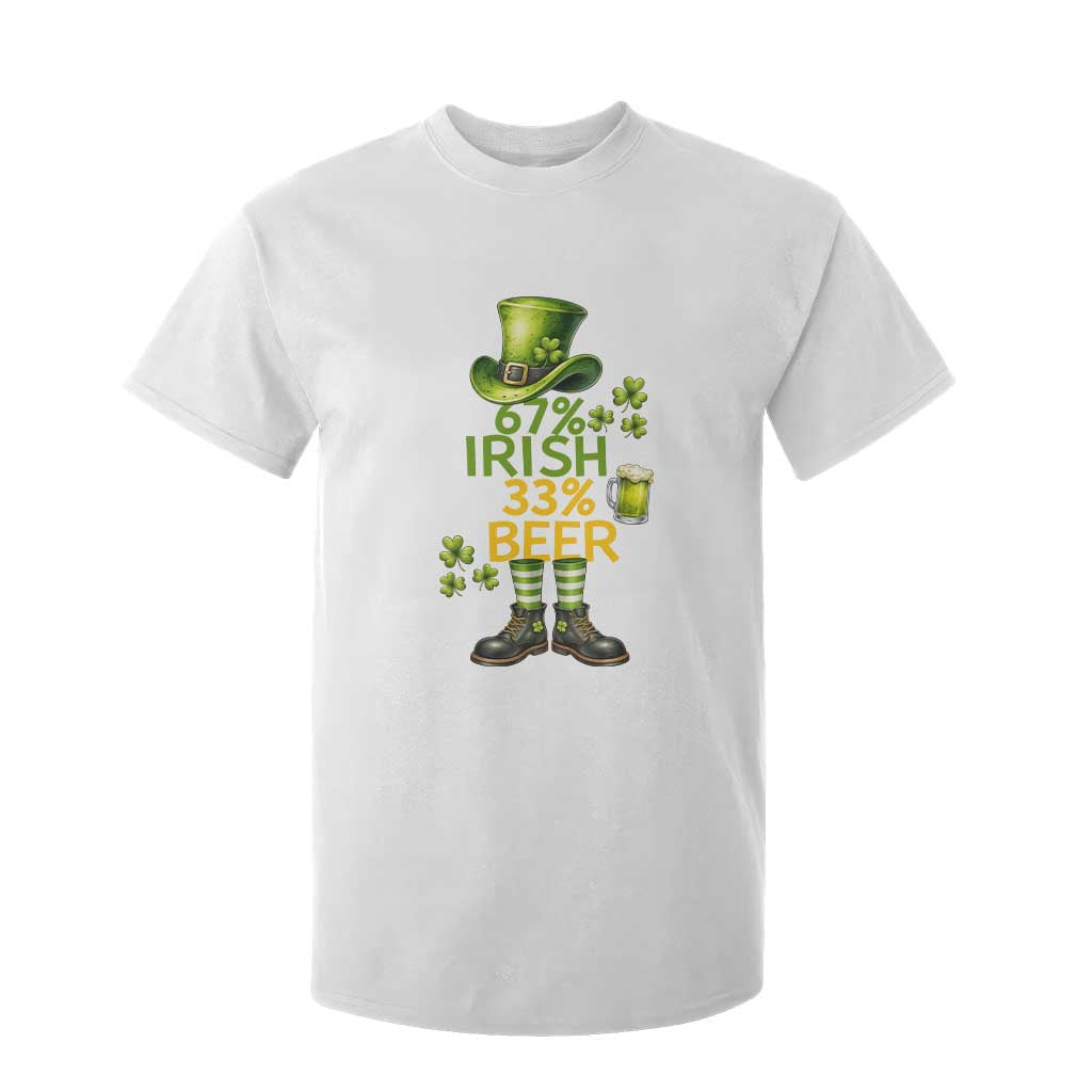 67 Irish 33 Beer T Shirt For Kid Funny Six Seven Leprechaun Drinking Beer Lover TS14 White Print Your Wear