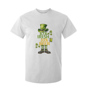 67 Irish 33 Beer T Shirt For Kid Funny Six Seven Leprechaun Drinking Beer Lover TS14 White Print Your Wear