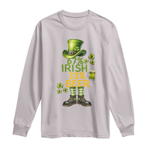 67 Irish 33 Beer Long Sleeve Shirt Funny Six Seven Leprechaun Drinking Beer Lover TS14 Ice Gray Print Your Wear