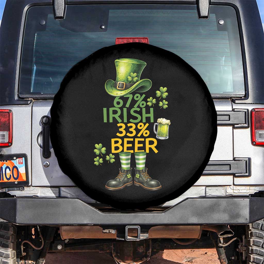 67 Irish 33 Beer Spare Tire Cover Funny Six Seven Leprechaun Drinking Beer Lover TS14 No hole Black Print Your Wear