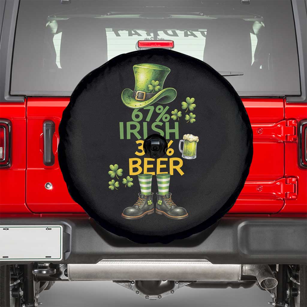 67 Irish 33 Beer Spare Tire Cover Funny Six Seven Leprechaun Drinking Beer Lover TS14 Black Print Your Wear