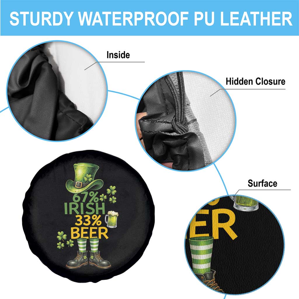 67 Irish 33 Beer Spare Tire Cover Funny Six Seven Leprechaun Drinking Beer Lover TS14 Print Your Wear