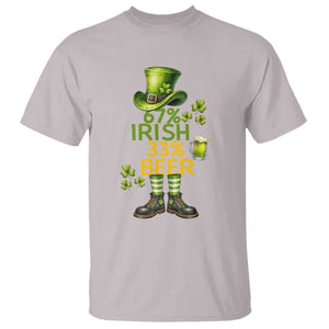67 Irish 33 Beer T Shirt Funny Six Seven Leprechaun Drinking Beer Lover TS14 Ice Gray Print Your Wear