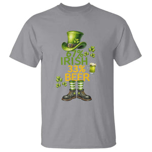 67 Irish 33 Beer T Shirt Funny Six Seven Leprechaun Drinking Beer Lover TS14 Sport Gray Print Your Wear