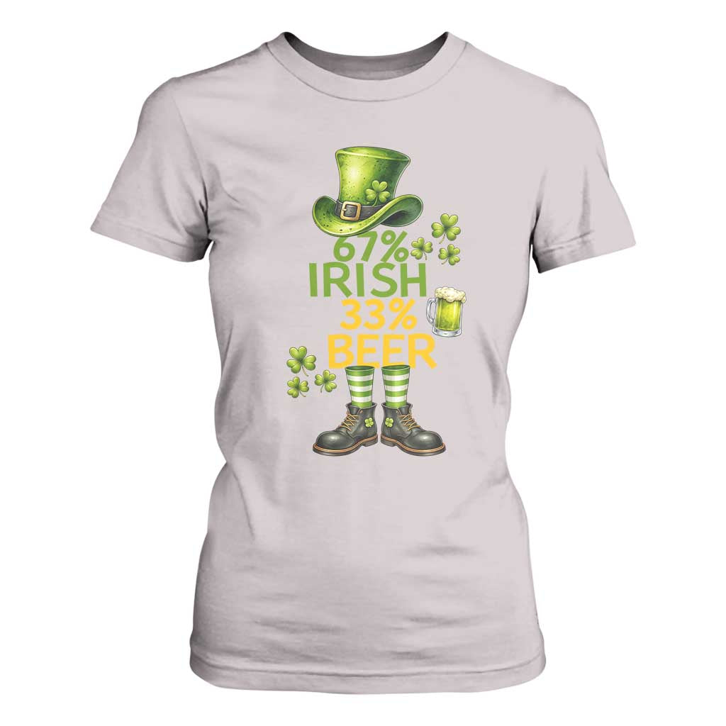 67 Irish 33 Beer T Shirt For Women Funny Six Seven Leprechaun Drinking Beer Lover TS14 Ice Gray Print Your Wear