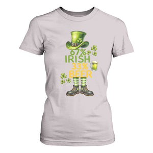 67 Irish 33 Beer T Shirt For Women Funny Six Seven Leprechaun Drinking Beer Lover TS14 Ice Gray Print Your Wear