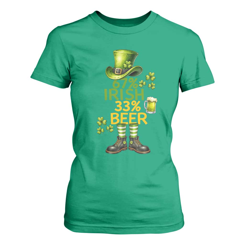 67 Irish 33 Beer T Shirt For Women Funny Six Seven Leprechaun Drinking Beer Lover TS14 Irish Green Print Your Wear