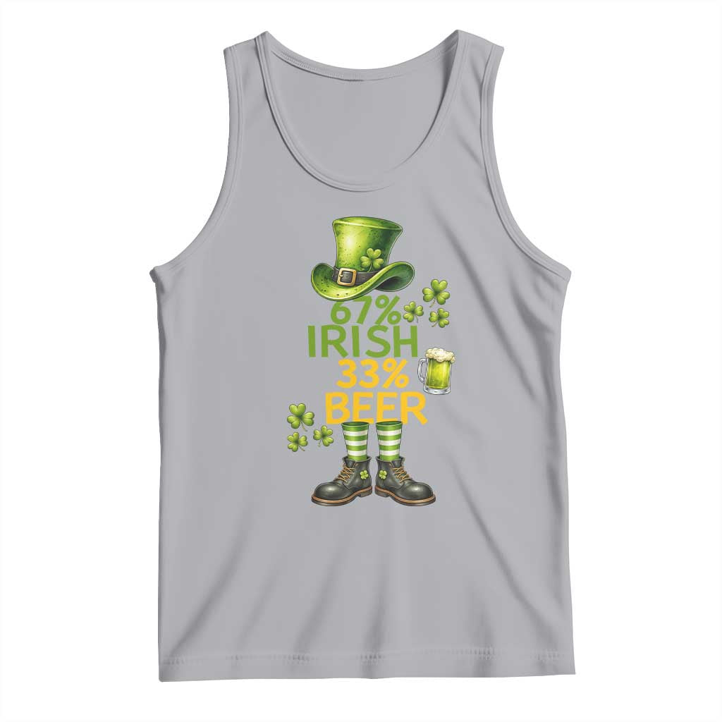 67 Irish 33 Beer Tank Top Funny Six Seven Leprechaun Drinking Beer Lover TS14 Athletic Heather Print Your Wear