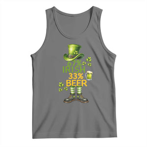 67 Irish 33 Beer Tank Top Funny Six Seven Leprechaun Drinking Beer Lover TS14 Black Heather Print Your Wear