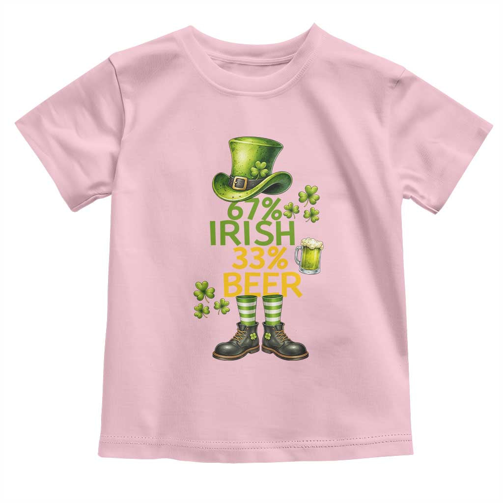 67 Irish 33 Beer Toddler T Shirt Funny Six Seven Leprechaun Drinking Beer Lover TS14 Light Pink Print Your Wear