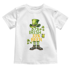 67 Irish 33 Beer Toddler T Shirt Funny Six Seven Leprechaun Drinking Beer Lover TS14 White Print Your Wear