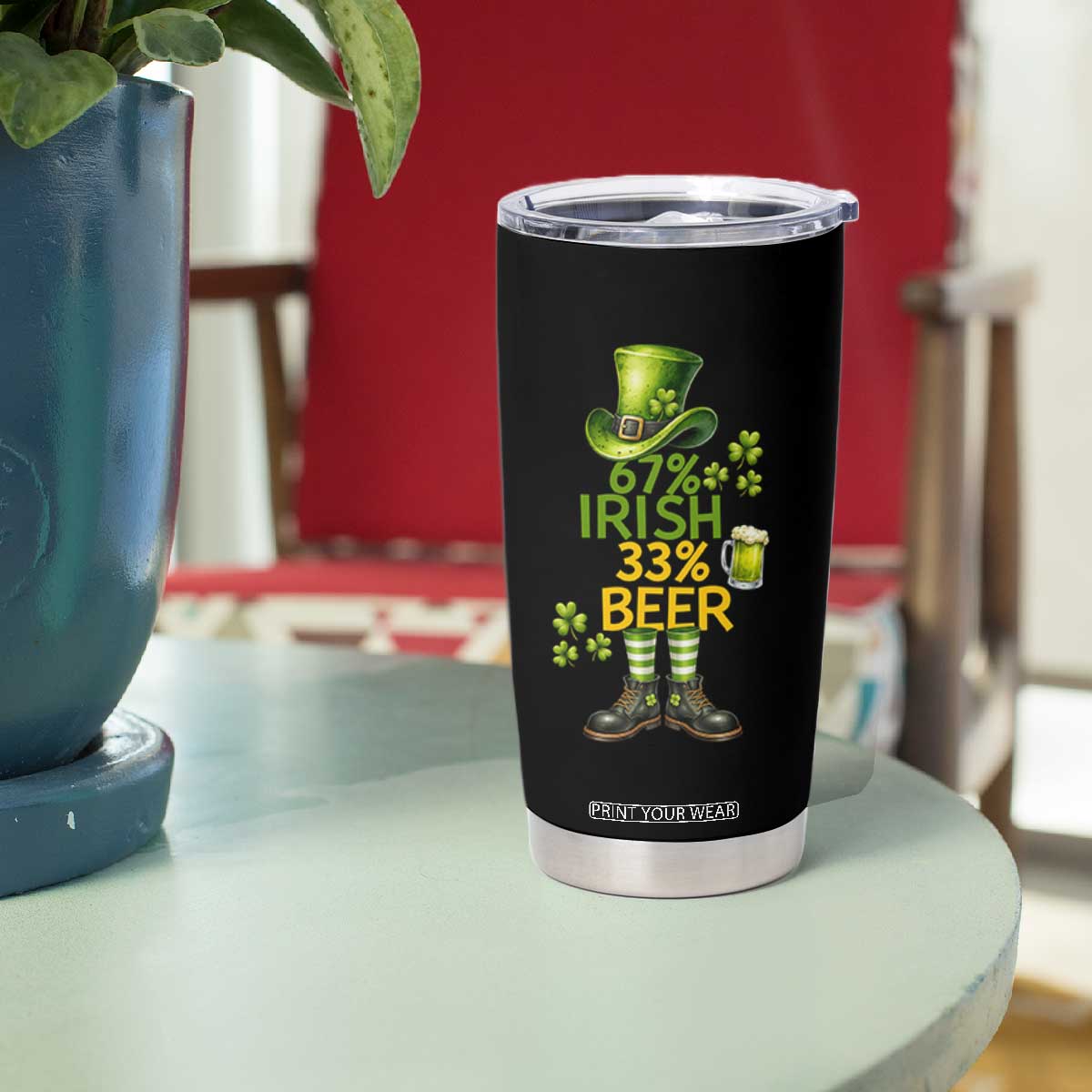 67 Irish 33 Beer Tumbler Cup Funny Six Seven Leprechaun Drinking Beer Lover TS14 Print Your Wear