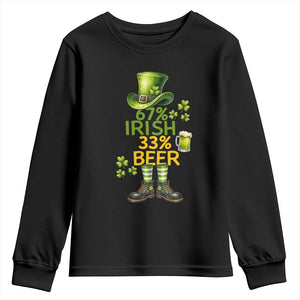 67 Irish 33 Beer Youth Sweatshirt Funny Six Seven Leprechaun Drinking Beer Lover TS14 Black Print Your Wear
