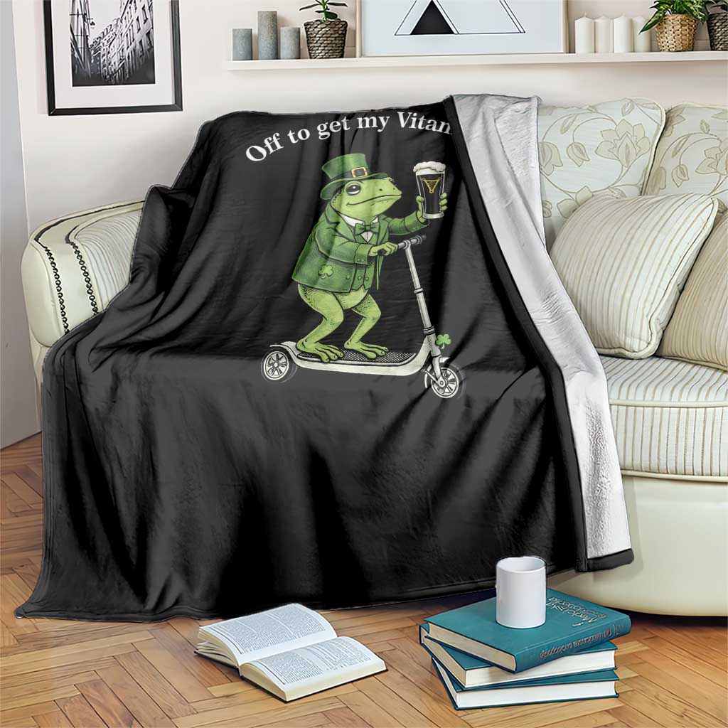Funny Frog St Patricks Day Meme Throw Blanket Vitamin G Irish Beer TS14 Print Your Wear