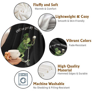 Funny Frog St Patricks Day Meme Throw Blanket Vitamin G Irish Beer TS14 Print Your Wear