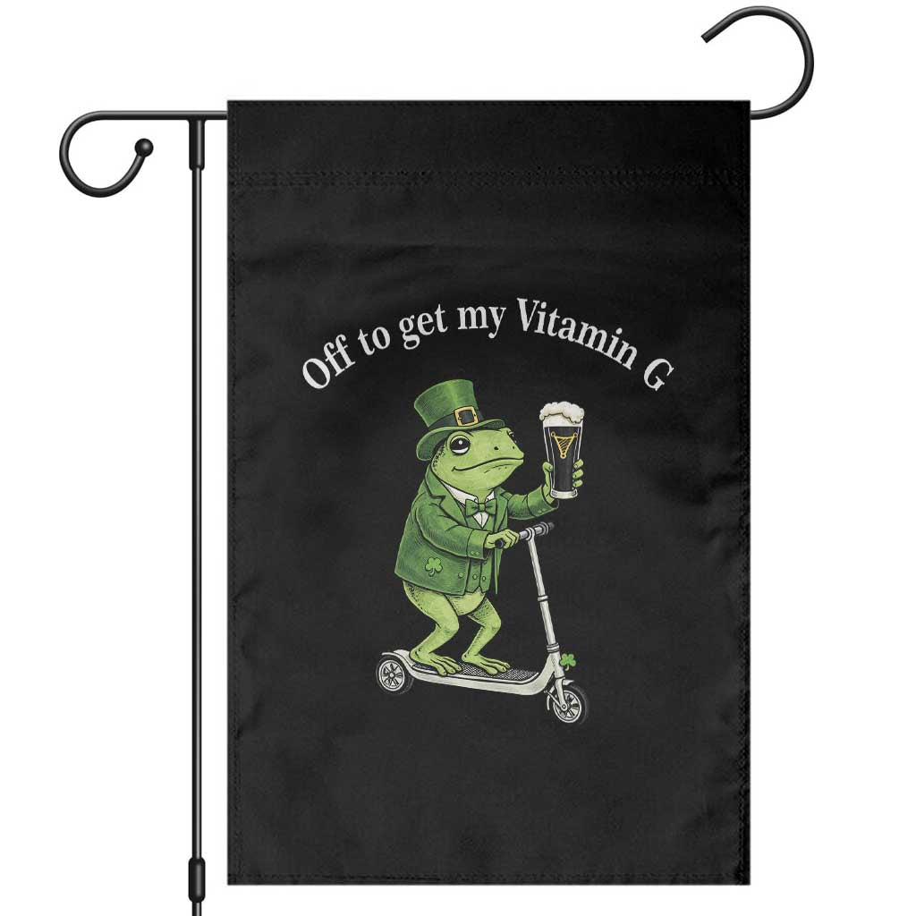 Funny Frog St Patricks Day Meme Garden Flag Vitamin G Irish Beer TS14 Black Print Your Wear