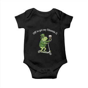 Funny Frog St Patricks Day Meme Baby Onesie Vitamin G Irish Beer TS14 Black Print Your Wear