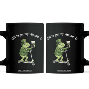 Funny Frog St Patricks Day Meme Coffee Mug Vitamin G Irish Beer TS14 Black Print Your Wear