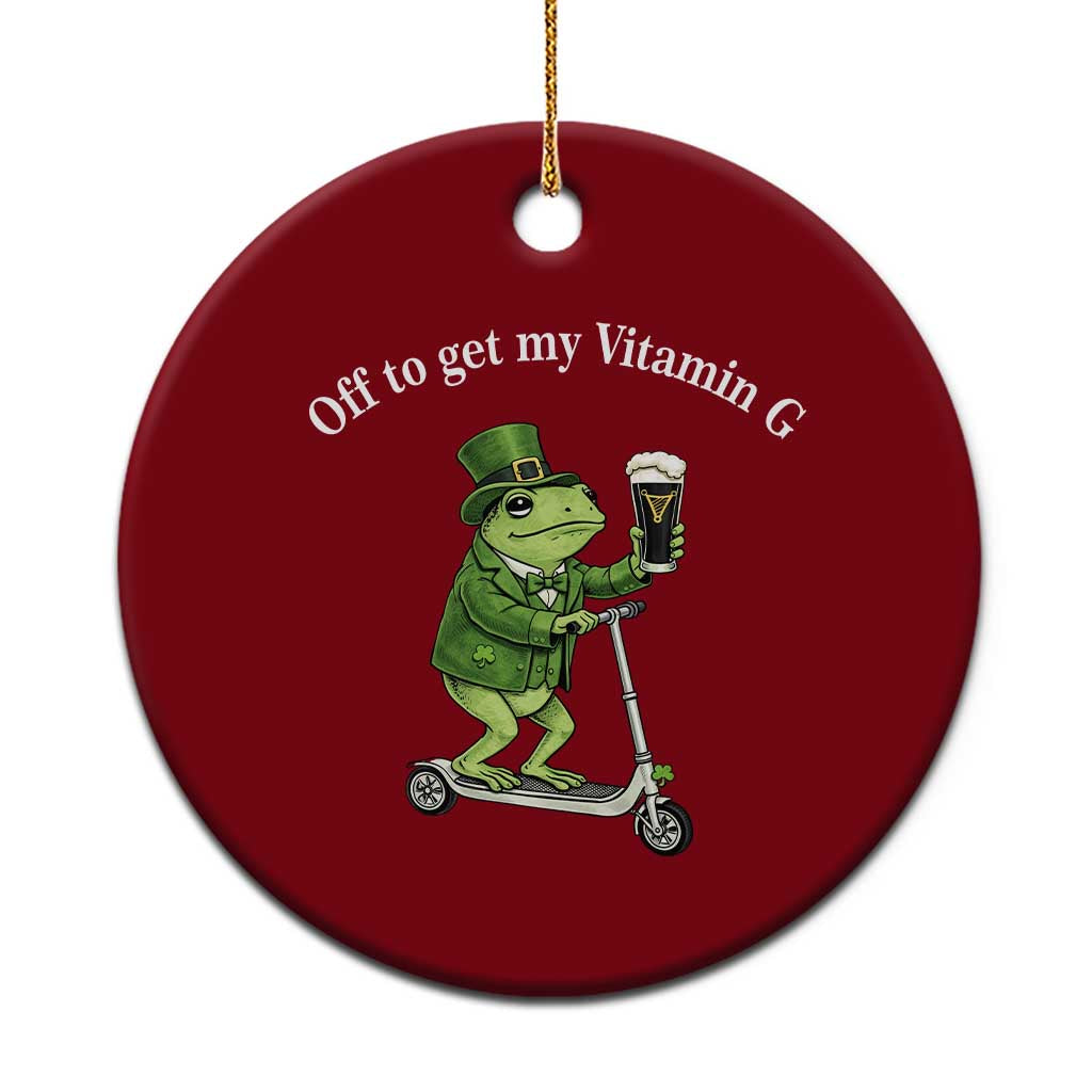 Funny Frog St Patricks Day Meme Ceramic Ornament Vitamin G Irish Beer TS14 1pc Red Print Your Wear