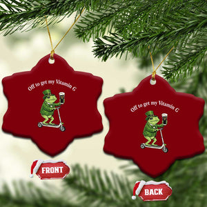 Funny Frog St Patricks Day Meme Ceramic Ornament Vitamin G Irish Beer TS14 Print Your Wear