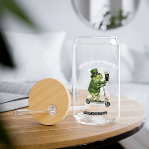 Funny Frog St Patricks Day Meme Glass Can Vitamin G Irish Beer TS14 Print Your Wear