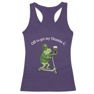 Funny Frog St Patricks Day Meme Racerback Tank Top Vitamin G Irish Beer TS14 Purple Print Your Wear