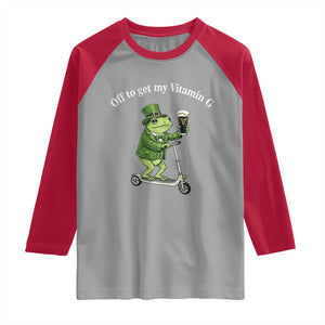 Funny Frog St Patricks Day Meme Raglan Shirt Vitamin G Irish Beer TS14 Sport Gray Red Print Your Wear