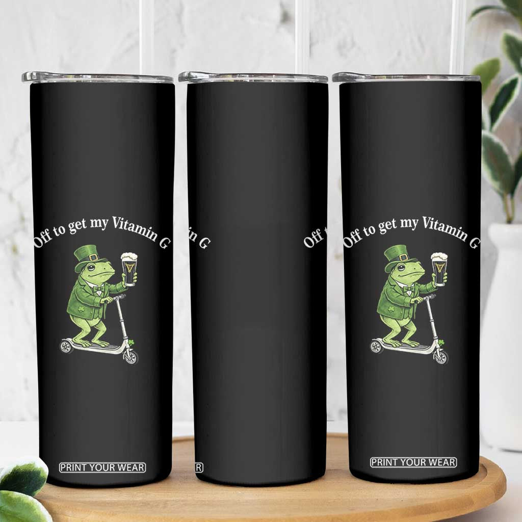 Funny Frog St Patricks Day Meme Skinny Tumbler Vitamin G Irish Beer TS14 Print Your Wear