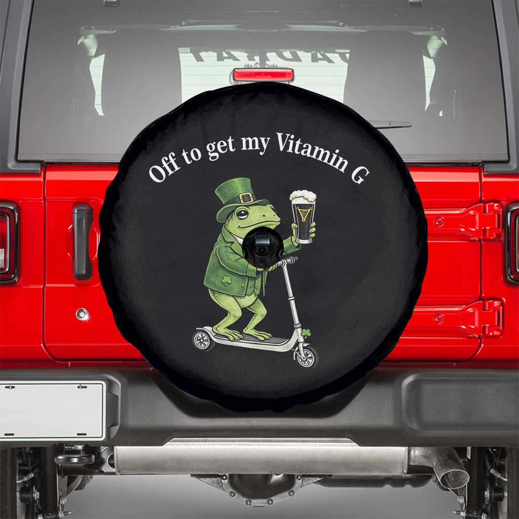 Funny Frog St Patricks Day Meme Spare Tire Cover Vitamin G Irish Beer TS14 Black Print Your Wear