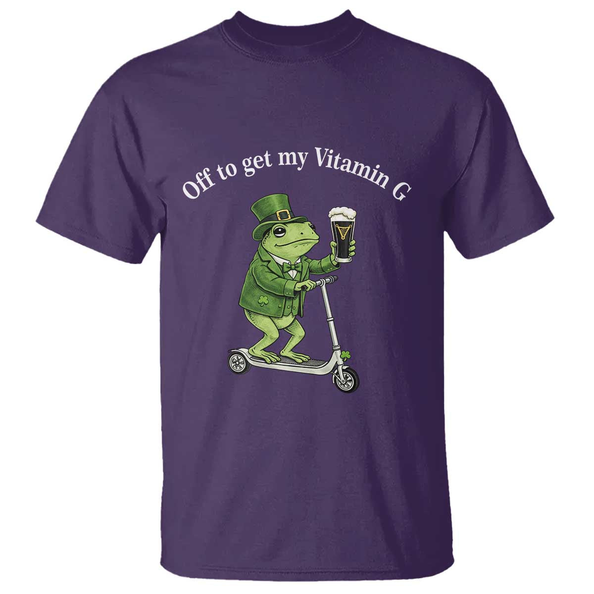 Funny Frog St Patricks Day Meme T Shirt Vitamin G Irish Beer TS14 Purple Print Your Wear