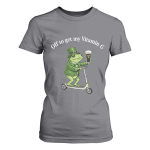 Funny Frog St Patricks Day Meme T Shirt For Women Vitamin G Irish Beer TS14 Charcoal Print Your Wear