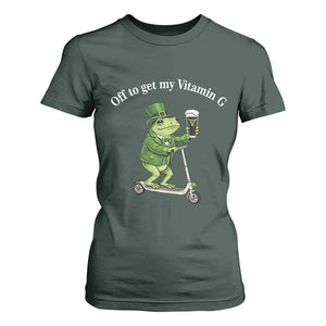 Funny Frog St Patricks Day Meme T Shirt For Women Vitamin G Irish Beer TS14 Dark Forest Green Print Your Wear