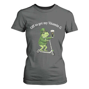 Funny Frog St Patricks Day Meme T Shirt For Women Vitamin G Irish Beer TS14 Dark Heather Print Your Wear