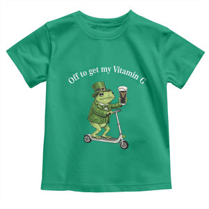 Funny Frog St Patricks Day Meme Toddler T Shirt Vitamin G Irish Beer TS14 Irish Green Print Your Wear