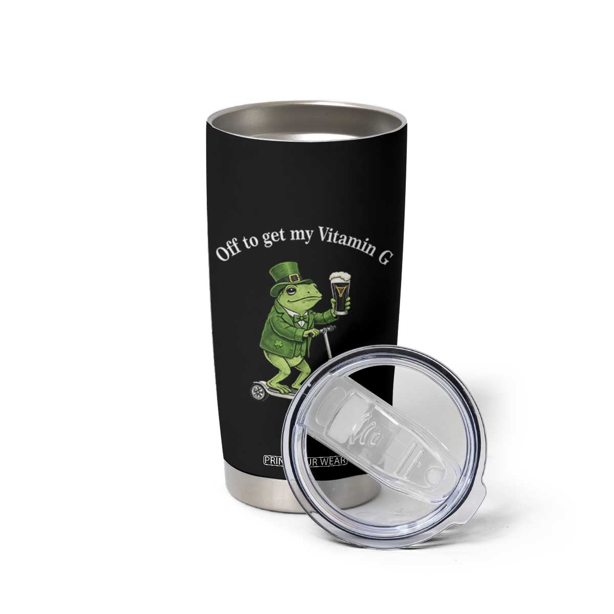 Funny Frog St Patricks Day Meme Tumbler Cup Vitamin G Irish Beer TS14 Print Your Wear