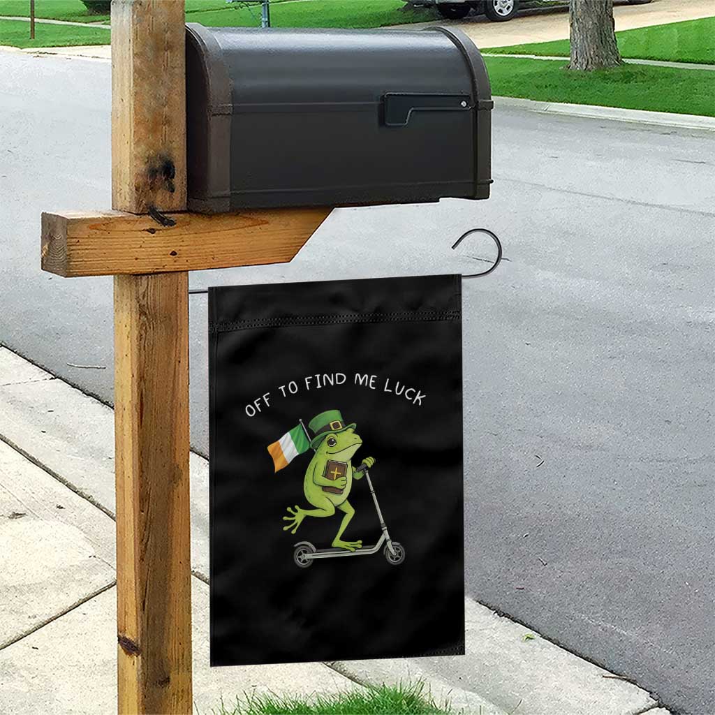 Funny Frog Christian St Patricks Day Garden Flag Off To Find Me Lucky TS14 Print Your Wear
