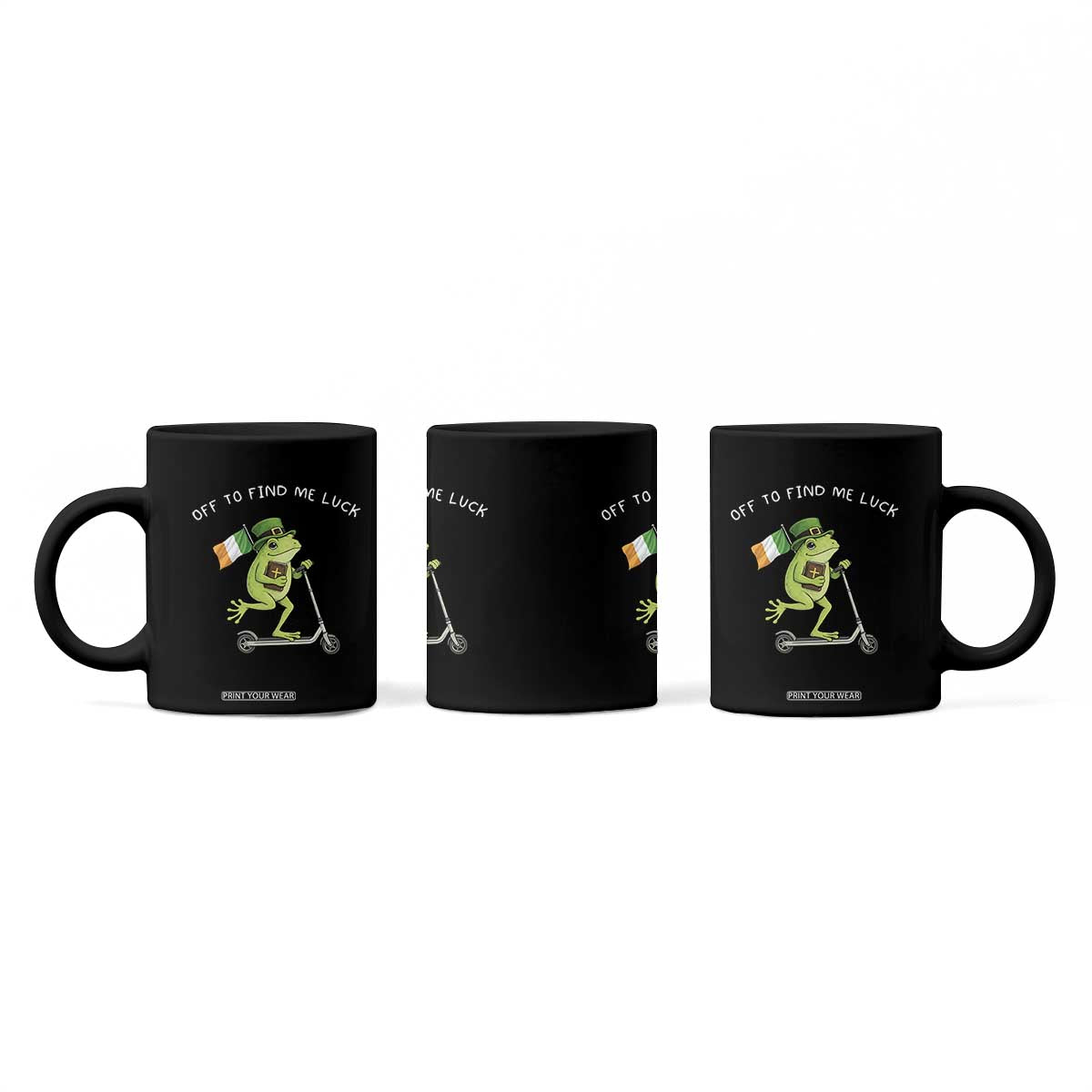 Funny Frog Christian St Patricks Day Coffee Mug Off To Find Me Lucky TS14 Print Your Wear