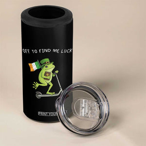 Funny Frog Christian St Patricks Day 4 in 1 Can Cooler Tumbler Off To Find Me Lucky TS14 Print Your Wear