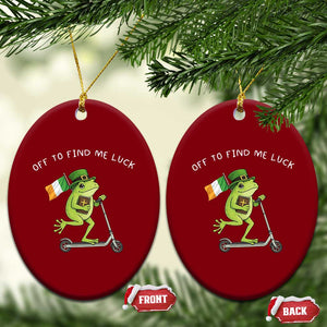 Funny Frog Christian St Patricks Day Ceramic Ornament Off To Find Me Lucky TS14 Print Your Wear